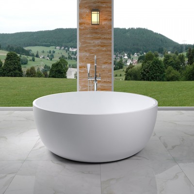 1200mm Round Stone Resin/Solid Surface Freestanding Bathtub